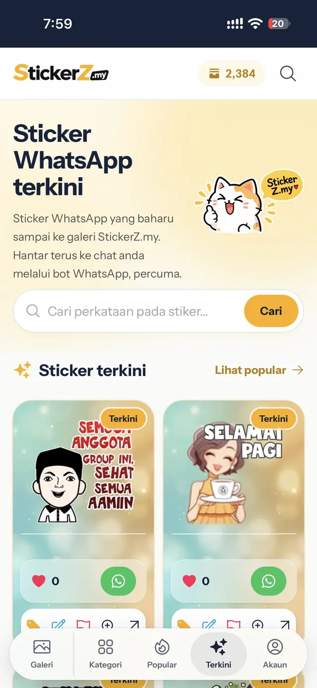 Stiker yang sama dalam galeri StickerZ.my di bahagian Sticker terkini