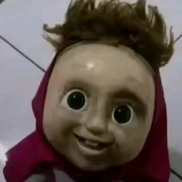 seram, meme, senyum, muka, patung