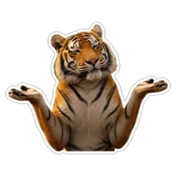 entahlah, tak tahu, shrug, harimau, tiger