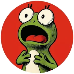 panik, terkejut, katak, shock, mulut ternganga