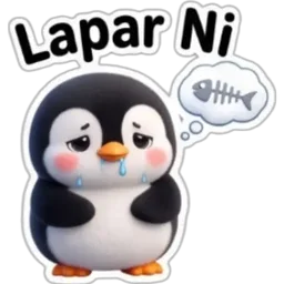 makan, lapar, penguin