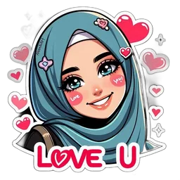 hijab, hati, sayang, senyum, love u