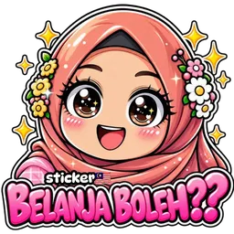comel, hijab, minta, belanja boleh, belanja