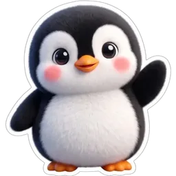penguin, hai, lambai
