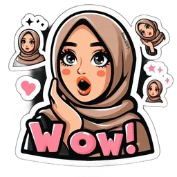 hijab, muslimah, terkejut, wow, takjub