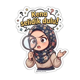 hijab, kena selidik, siasat, kaca pembesar, curious, selidik