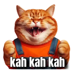 ketawa, kucing, gelak, oren, kah kah kah