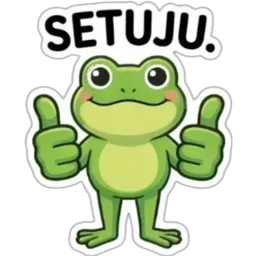 ok, comel, setuju, thumbs up, katak