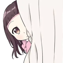 mengintai, comel, sembunyi, malu, shy, anime, sorok