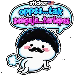 lucu, oppss, tak sengaja, terlepas, kentut, misai, oops