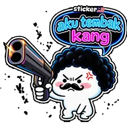 marah, amaran, senapang, misai, aku tembak kang, tembak, pistol