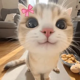 kucing, comel, cat, riben, reben, mata besar