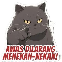 kucing, marah, jangan menekan, tunjuk jari, dilarang, menekan, awas, dilarang menekan-nekan