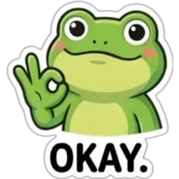 ok, comel, setuju, okay, katak