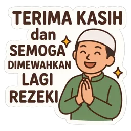 terima kasih, doa, kopiah, murah rezeki, rezeki, terima kasih comel