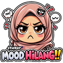 marah, hijab, merajuk, mood hilang, moody