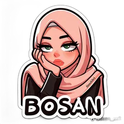 reaksi, muka bosan, malas, bosan, gadis hijab