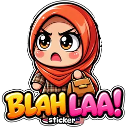 comel, marah, tudung, merajuk, blah laa