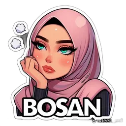 hijab, muka bosan, perempuan, malas, bosan