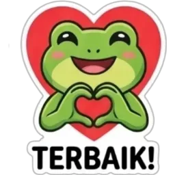 comel, hati, sayang, katak, terbaik