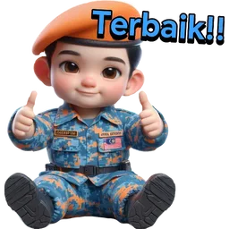 thumbs up, budak, terbaik, tentera, askar