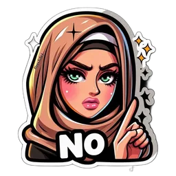 no, hijab, tolak, tak nak, jari