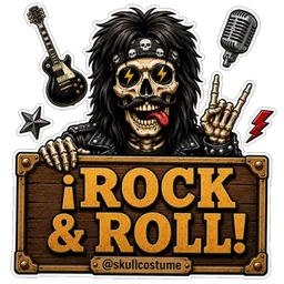 muzik, gitar, rock, tengkorak, rock and roll