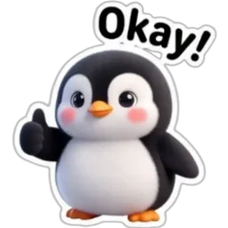 ok, setuju, okay, penguin