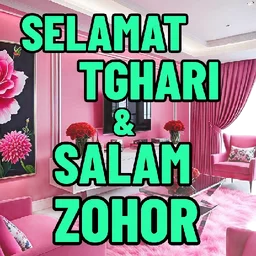 selamat tengahari, pink, solat, sapaan, salam zohor