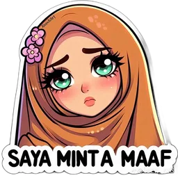 comel, hijab, sedih, maaf, minta maaf