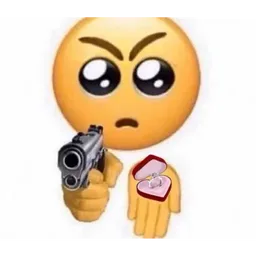emoji, pistol, cincin, kahwin, paksa, gun, propose, marry me