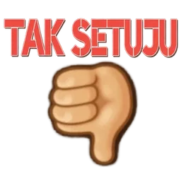 reaksi, tak setuju, thumbs down, bantah