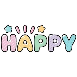 teks, gembira, happy, pastel