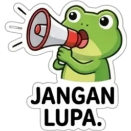 comel, jangan lupa, peringatan, katak, pembesar suara