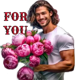 romantik, lelaki, bunga, for you, flowers