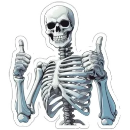 ok, setuju, thumbs up, rangka, skeleton