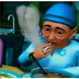 kartun, meme, makan, rokok, opah
