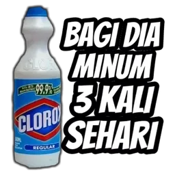 lawak, sindir, clorox, bagi dia minum, 3 kali sehari