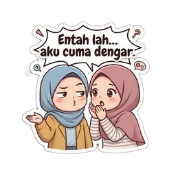 entahlah, gossip, aku cuma dengar, tak tahu, bisik, gosip, entah lah, tudung
