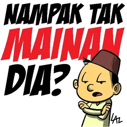 sindir, budak, songkok, nampak tak, mainan dia