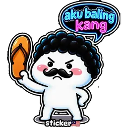marah, selipar, ugut, misai, aku baling kang