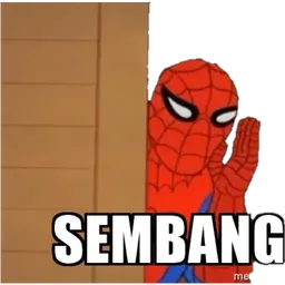 mengintai, sembang, borak, meme, spiderman