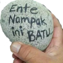 lawak, sindir, batu, ente nampak ini batu