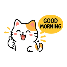 selamat pagi, good morning, kucing, cat, thumbs up