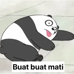 panda, penat, malas, baring, buat buat mati