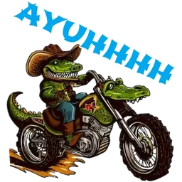 buaya, jom, semangat, setuju, ayuh, motosikal