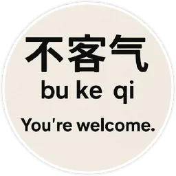 sama-sama, bu ke qi, you're welcome, chinese