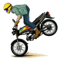 helmet, motosikal, kapcai, mat rempit, wheelie