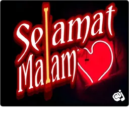 good night, selamat malam, malam, hati, neon
