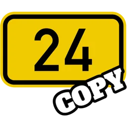 kuning, nombor, 24, copy